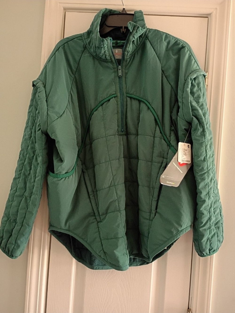 Free People FP Movement Puffer Jacket Small Green  Priscilla Pullover NWT